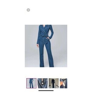 WHBM Blue JEAN jumper Romper Size 0 Petite Retail  $180 Super Soft